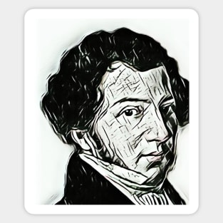 Gioachino Rossini Black and White Portrait | Gioachino Rossini Artwork 3 Sticker